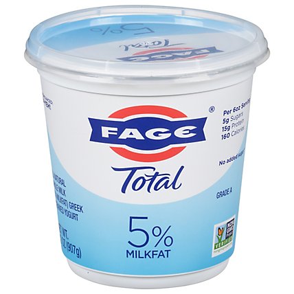 FAGE Total 5% Milkfat Plain Greek Yogurt - 32 Oz - Image 2