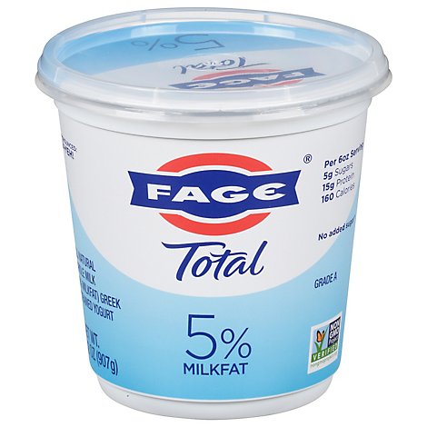 FAGE Total 5% Milkfat Plain Greek Yogurt - 32 Oz