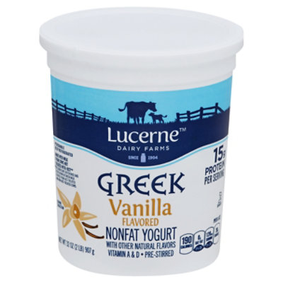 Lucerne Greek Yogurt Nonfat Vanilla - 32 Oz