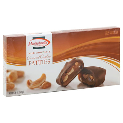 Manischewitz Milk Chocolate Caramel Cashew Patties - 5 Oz - Image 1