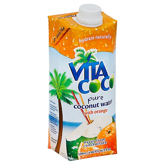 Vita Coco Coconut Water Pure with Orange - 16.9 Fl. Oz.