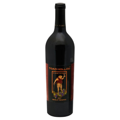 Toad Hollow Vineyards Reserve Merlot Wine - 750 Ml - Image 1