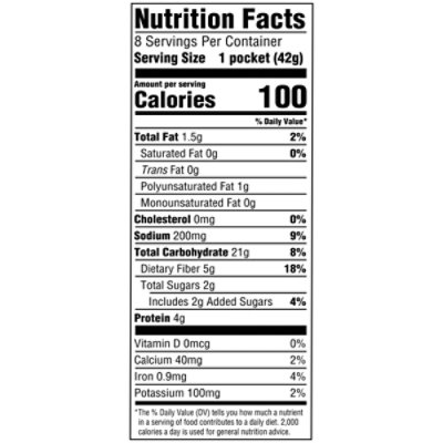 Arnold 100% Whole Wheat Pita Pocket Thins - 11.75 Oz - Image 4