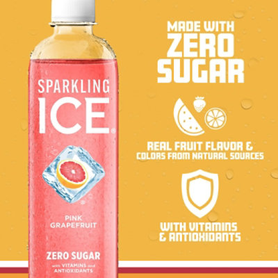 Sparkling Ice Pink Grapefruit Sparkling Water 17 fl. oz. Bottle - Image 3