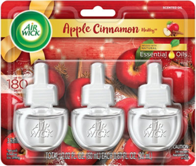 Air Wick Scented Oil Apple Cinnamon Medley - 3-0.67 Fl. Oz.