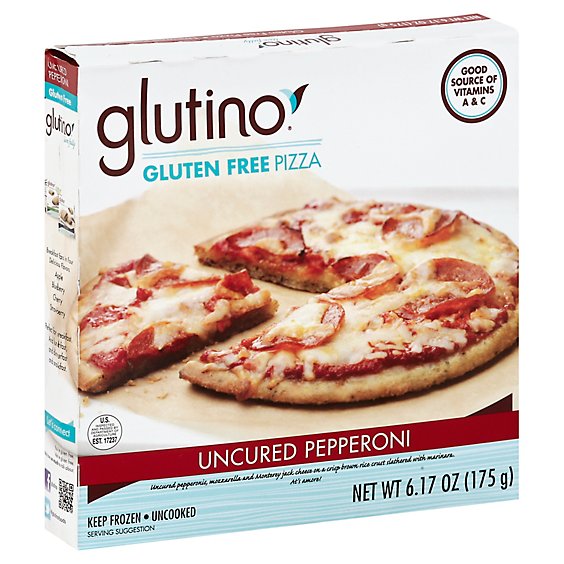 Glutino Pizza Brown Rice Crust Pepperoni Gluten Free Frozen - 6.2 Oz