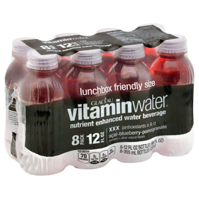 vitaminwater Water Beverage Nutrient Enhanced XXX Acai-Blueberry-Pomegranate - 8-12 Fl. Oz.