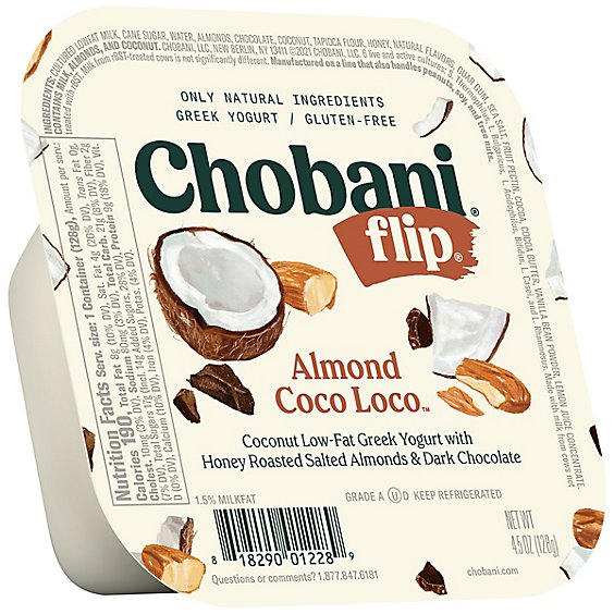 Chobani Flip Chocolate Almond Coco Loco Low-Fat Greek Yogurt - 4.5 Oz