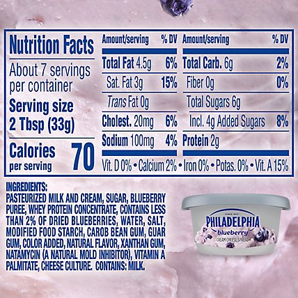 Philadelphia Blueberry Cream Cheese Spread Tub - 7.5 Oz - Image 7
