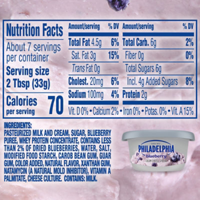 Philadelphia Blueberry Cream Cheese Spread Tub - 7.5 Oz - Image 8