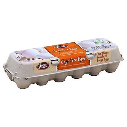 Open Nature Eggs Cage Free Large White - 12 Count - Image 1