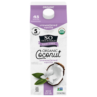 So Delicious Dairy Free Organic Coconutmilk Beverage Unsweetened Vanilla - 64 Fl. Oz. - Image 1