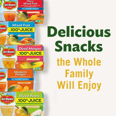 Del Monte Diced Mango Fruit Cup Snacks in 100% Fruit Juice - 4 - 4 Oz - Image 2