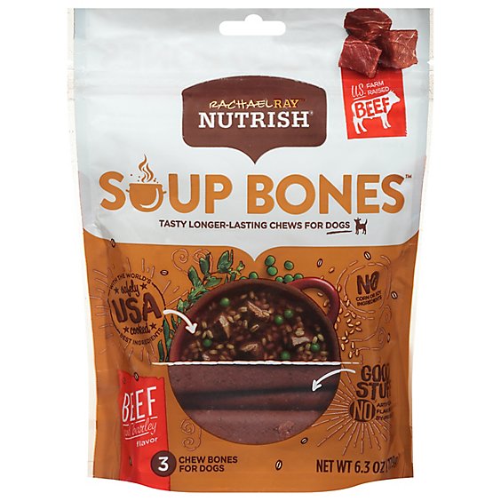 Rachael Ray Nutrish Chews for Dogs Beef & Barley Recipe Pouch 3 Count - 6.3 Oz