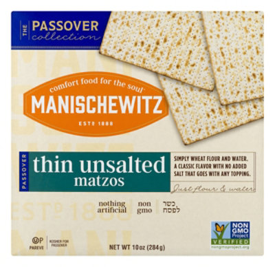 Manischewitz Unsalted Thin Matzos - 10 Oz - Image 1