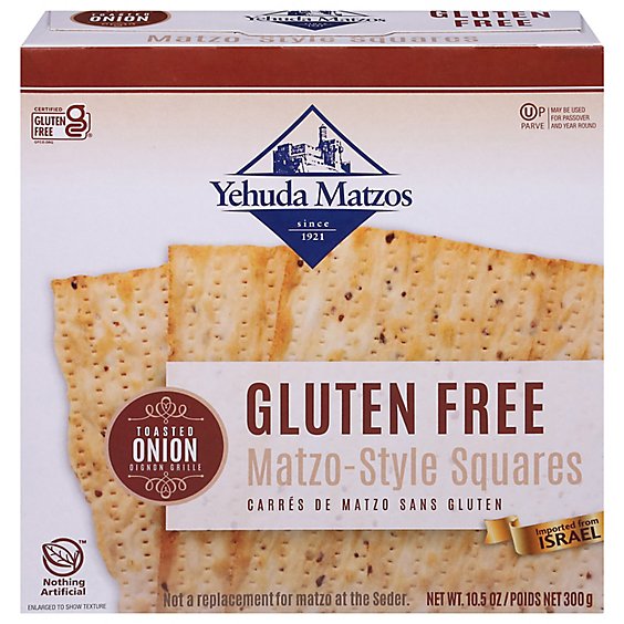 Yehuda Matzo Squares Toasted Onion Gluten Free - 10.5 Oz