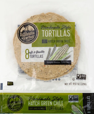 La Tortilla Factory Tortillas Corn Hand Made Style Green Chile Bag 8 Count - 11.57 Oz - Image 2