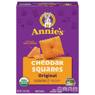 Annies Homegrown Crackers Organic Baked Snack Cheddar Squares  - 7.5 Oz - Image 2