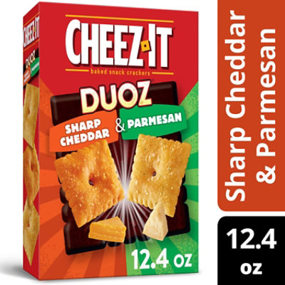 Cheez-It DUOZ Cheese Crackers Baked Snack Cheddar and Parmesan - 12.4 Oz