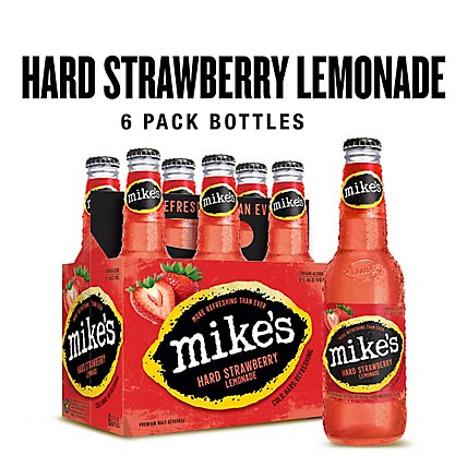 Mikes Hard Beverage Cool Hard Refreshing Lemonade Strawberry Bottle - 6-11.2 Fl. Oz. - Image 1
