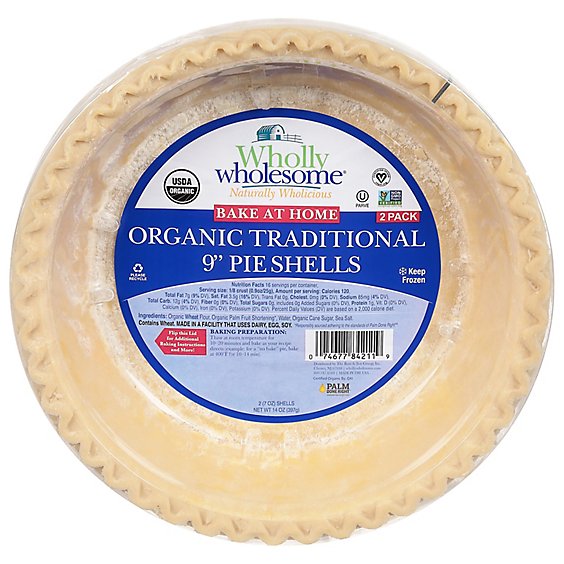 Wholly Wholesome Organic Pie Shells Traditional 9 Inch - 14 Oz