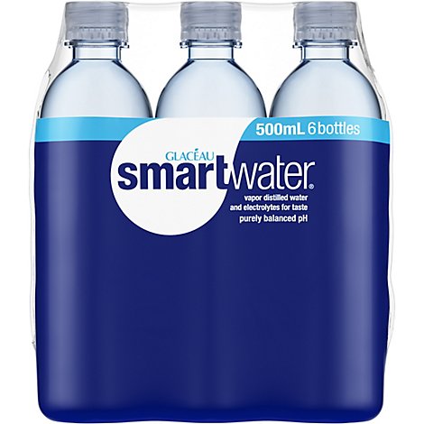 smartwater Water Vapor Distilled - 6-16.9 Fl. Oz.