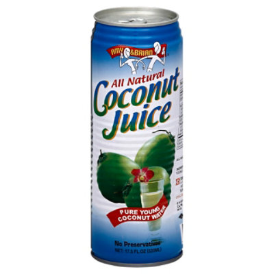 AMY & BRIAN Coconut Juice All Natural Pure Young Pulp Free - 17.5 Fl. Oz.