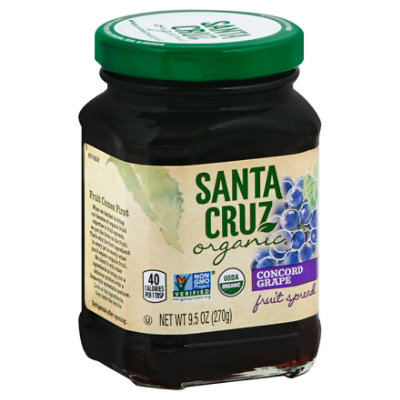 Santa Cruz Organic Fruit Spread Concord Grape 9.5 Oz Tom Thumb