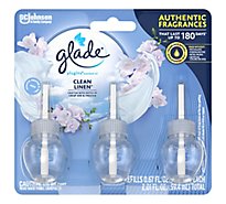 Glade PlugIns Scented Oil Refill Clean Linen Essential Oil Infused Plug In 2.01 FL OZ Pack of 3