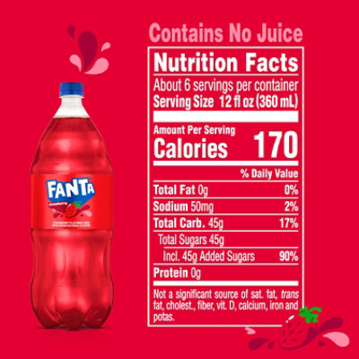 Fanta Soda Pop Strawberry Flavored - 2 Liter - Image 2