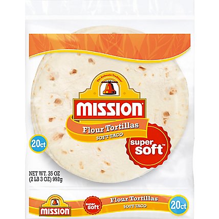 Mission Tortillas Flour Soft Taco Medium Super Soft Bag 20 Count - 35 Oz - Image 2