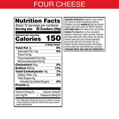 Cheez-It Cheese Crackers Baked Snack Italian Four Cheese - 12.4 Oz - Image 6