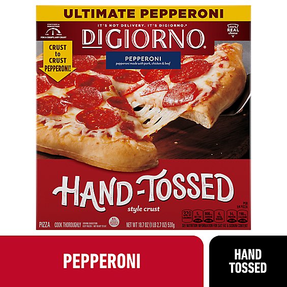DiGiorno Frozen Pepperoni Hand Tossed Style Pizza Crust - 18.7 Oz