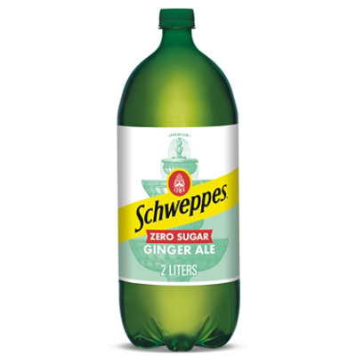 Schweppes Zero Sugar Ginger Ale Soda Bottle - 2 Liter