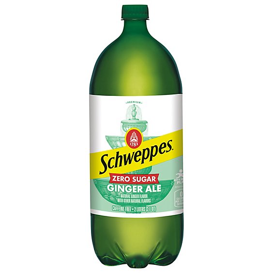 Schweppes Zero Sugar Ginger Ale Soda Bottle - 2 Liter