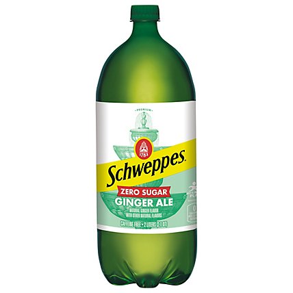 Schweppes Zero Sugar Ginger Ale Soda Bottle - 2 Liter - Image 1