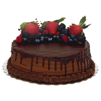 Bakery Cake 10 Inch 2 Layer Chocolate Raspberry - Each