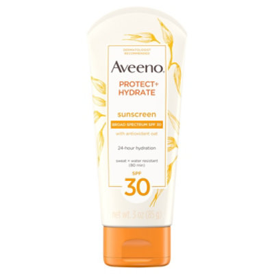 Aveeno Active Naturals Sunscreen Lotion Protect + Hydrate Broad Spectrum SPF 30 - 3 Oz - Image 1