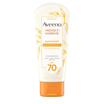 Aveeno Active Naturals Sunscreen Lotion Protect + Hydrate  Broad Spectrum SPF 70 - 3 Oz - Image 2