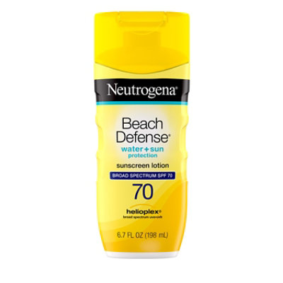 Neutrogena Beach Defense Sunscreen Lotion Water + Sun Protection Spf 70 - 6.7 Fl. Oz. - Image 1