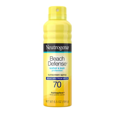 Neutrogena Beach Defense Sunscreen Spray Water + Sun Protection Spf 70 - 6.5 Oz - Image 1