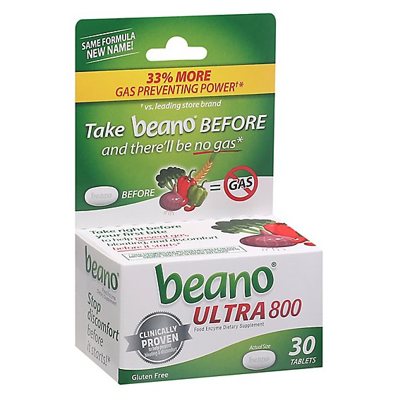 beano Food Enzyme Tablets - 30 Count