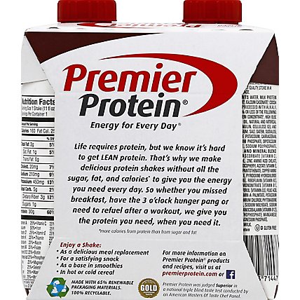 Premier Protein Energy For Everyday Protein Shake Chocolate - 4-11 Fl. Oz. - Image 3