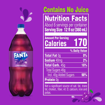 Fanta Soda Pop Grape Flavored - 2 Liter - Image 2