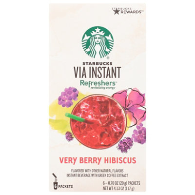 Starbucks VIA Instant Refreshers Very Berry Hibiscus Flavored Packets Box 6 Count - Each - Image 3