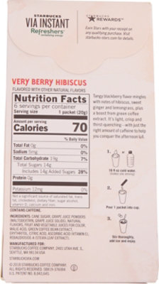 Starbucks VIA Instant Refreshers Very Berry Hibiscus Flavored Packets Box 6 Count - Each - Image 6