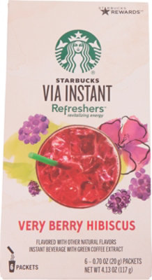 Starbucks VIA Instant Refreshers Very Berry Hibiscus Flavored Packets Box 6 Count - Each - Image 2