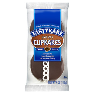 Tastykake Swirly Creme Filled Chocolate Cupcakes Individually Wrapped - 2 Count - Image 4