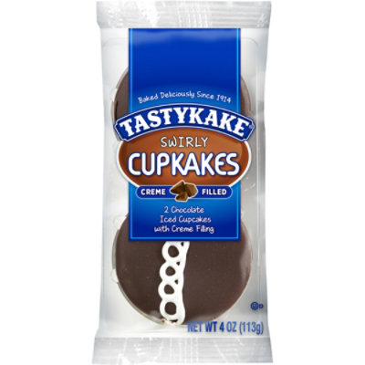 Tastykake Swirly Creme Filled Chocolate Cupcakes Individually Wrapped - 2 Count - Image 1