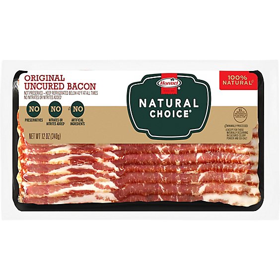 Hormel Natural Choice Bacon Uncured Original - 12 Oz